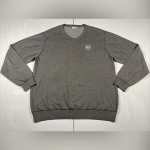Cutter & Buck Pebble Beach Golf Link V Neck Pullover Sweater Gray Cotton Mens XL